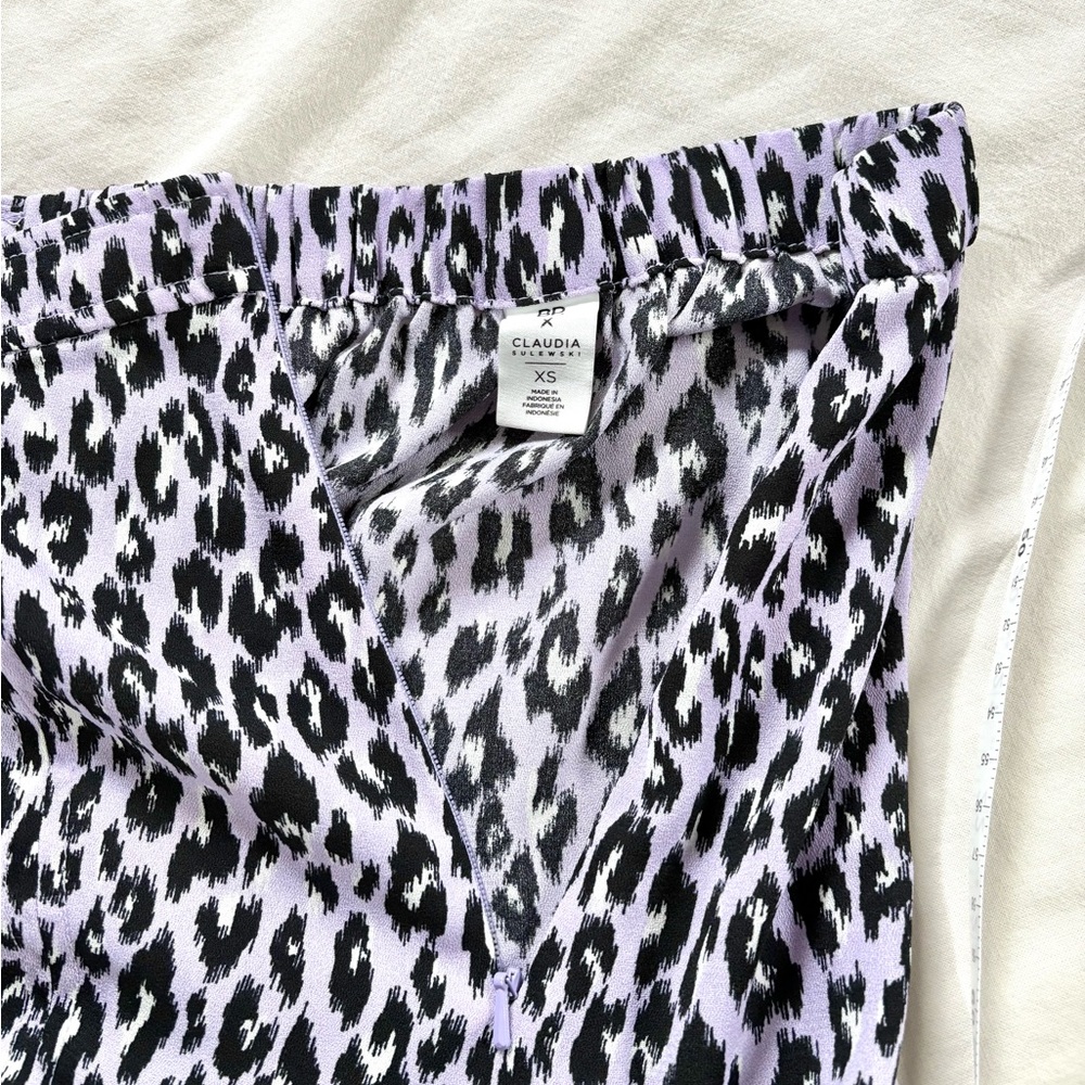 BP x Claudia Sulewski Purple Leopard Print Skirt with Slit size XS - Picture 4 of 5